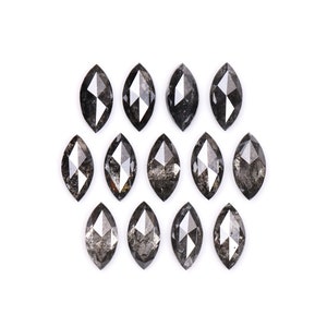 1.70 ct, 5,0 X 2,5 MM | Salz und Pfeffer Diamant im Marquiseschliff | Natürlicher loser Diamant für Verlobungsring & Ehering [13 STÜCK] | mv0012