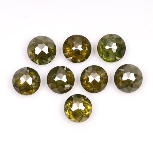 1.69 CT, 3.3 MM | Enhanced Green Diamond shops | Round Rose Cut Diamond | Natural Loose Earth Mined Diamond For Engagement Ring [8 PCS] | OM6947