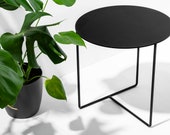 Side Table Solid 01 Black - (50cm x 50cm x 45cm) - Powder Coated Steel