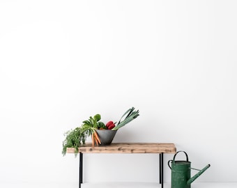 Bench made of antique wooden planks can be used as a sideboard, hallway bench or as a wooden bench in the dining room