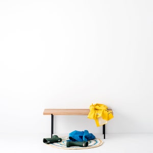 Modern wooden bench made of oak available in different sizes