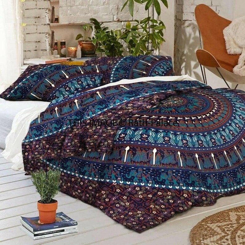 Mandala Duvet Cover Set Rajasthani Bedding Handmade Cotton Etsy