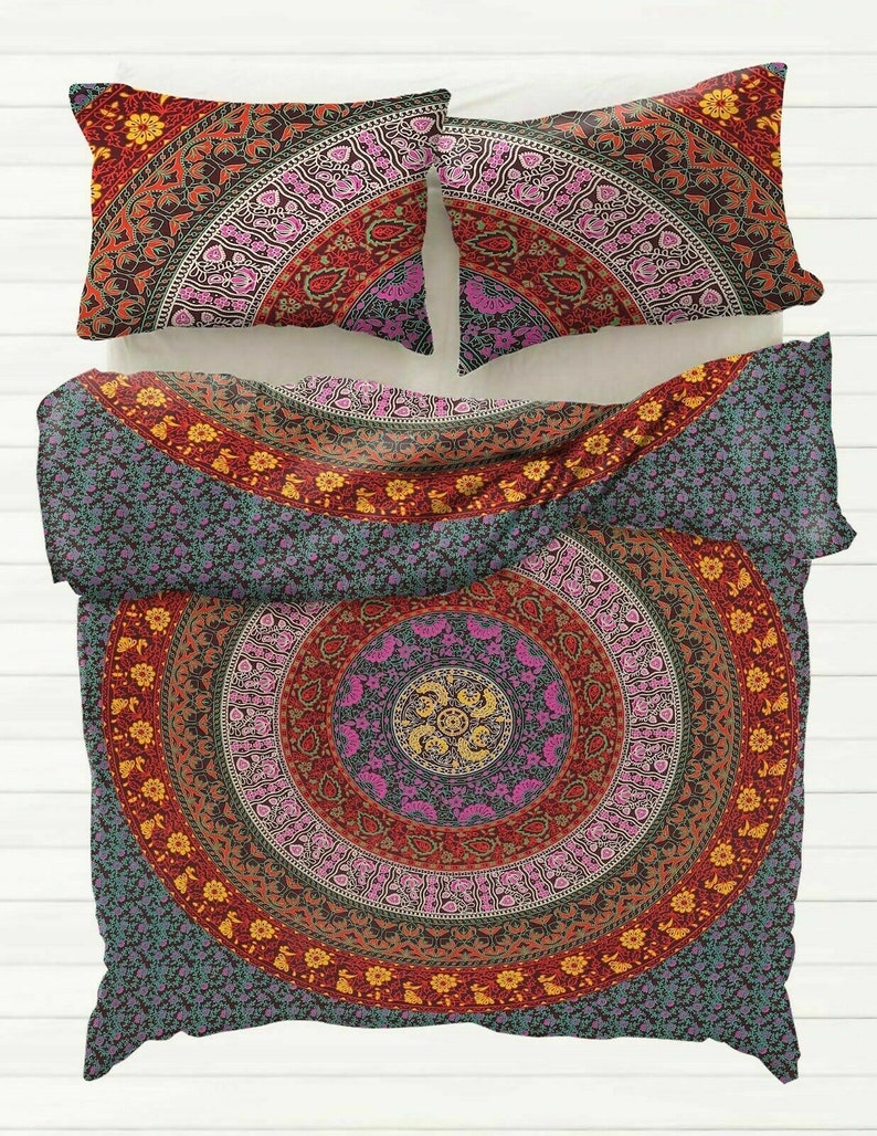Mandala Duvet Cover Set Rajasthani Bedding Handmade Cotton Etsy