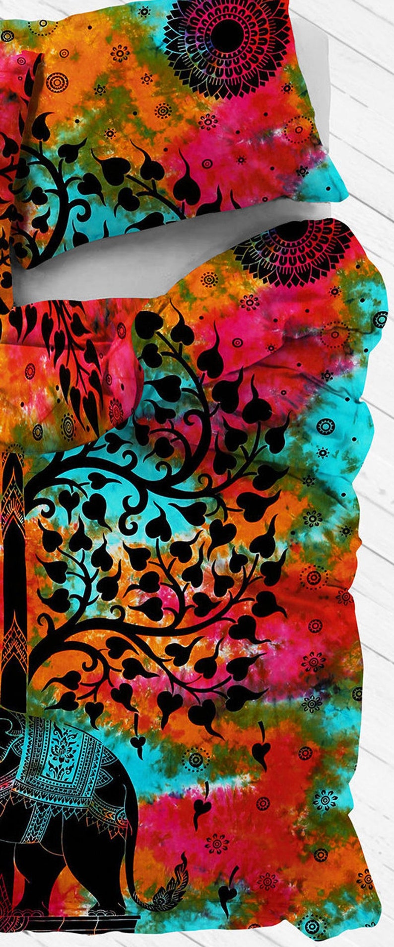 Hippie Queen Size Bedspread Blanket Bedding Set Dona Cover Etsy