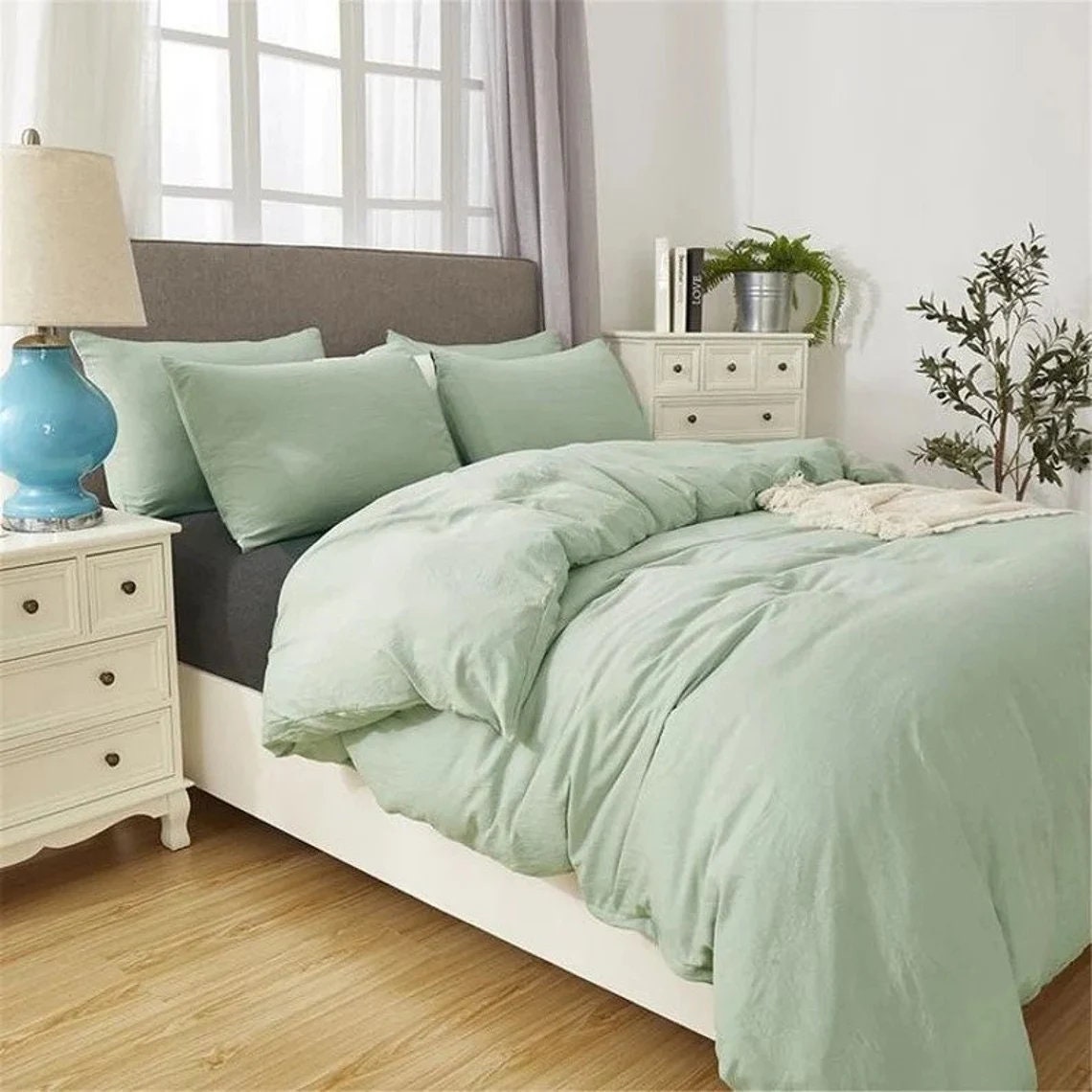 sage green twin quilt