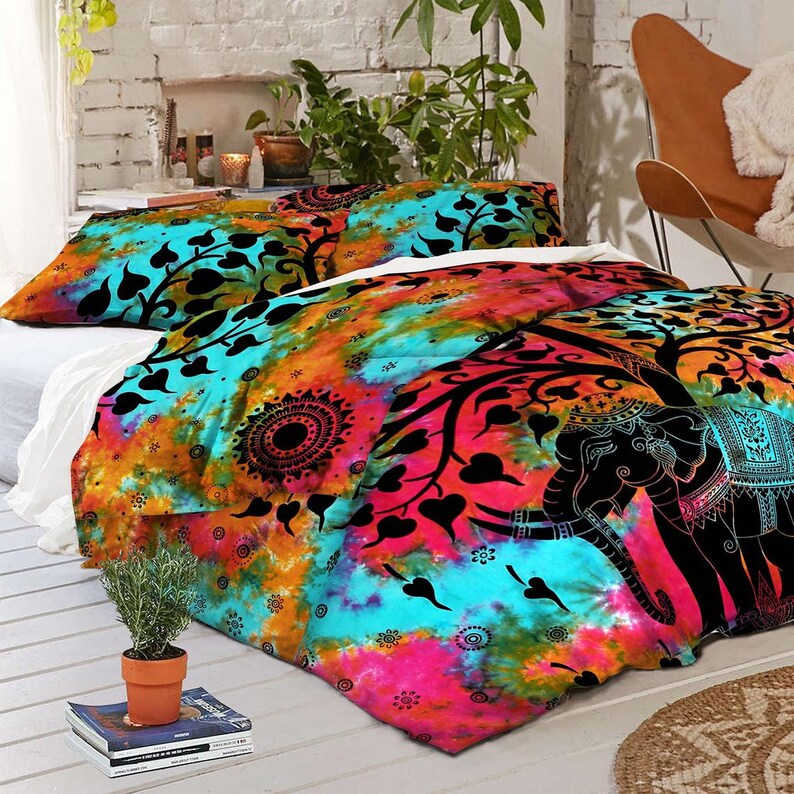 Hippie Queen Size Bedspread Blanket Bedding Set Dona Cover Etsy