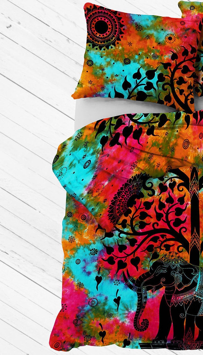 Hippie Queen Size Bedspread Blanket Bedding Set Dona Cover Etsy