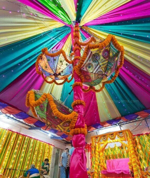 5 Pieces Lot Umbrella Christmas Decoration Umbrella Mehndi Etsy