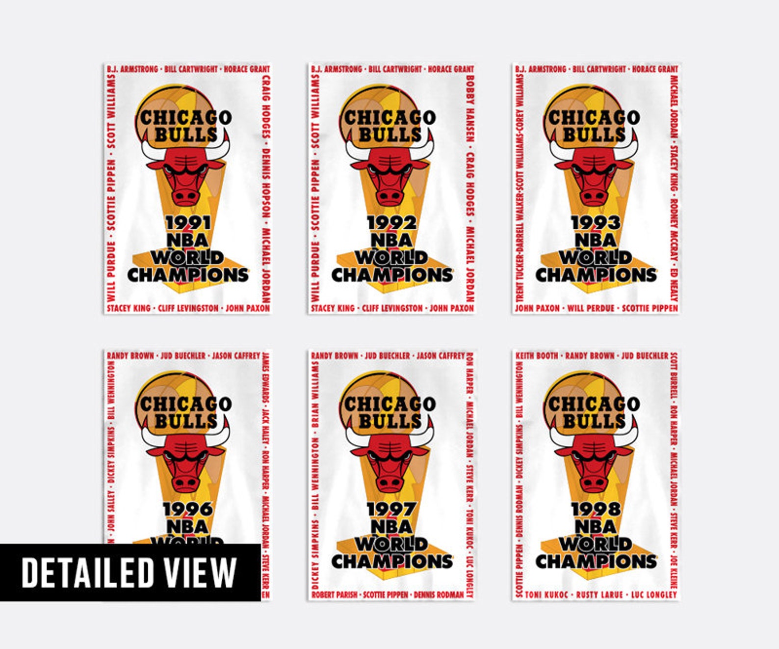 Chicago Bulls Championship Banner Poster Etsy