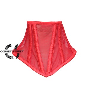 Red Mesh Gothic Neck Corset Collar Posture