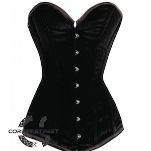 Black Velvet Gothic Costume Overbust Longline Corset Top