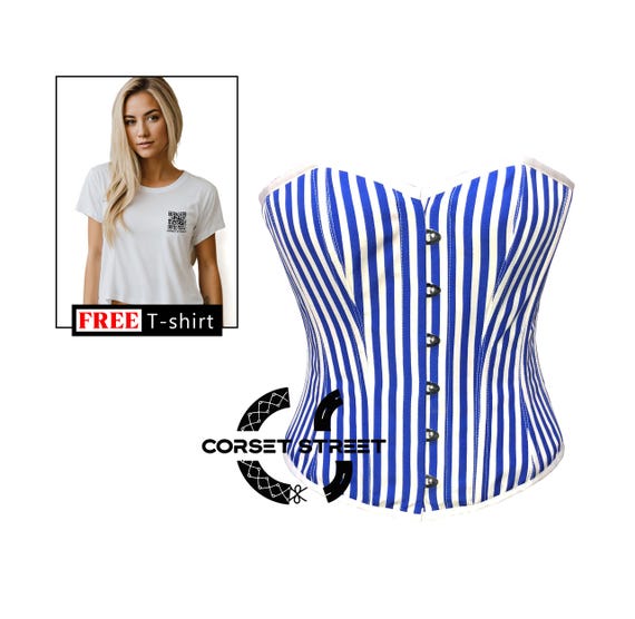 Bustier Tailleur En Taffetas Bleu Avec Guipure Blanche - Taille 38 - Marque M. Maleville - Occasion Très Bon état