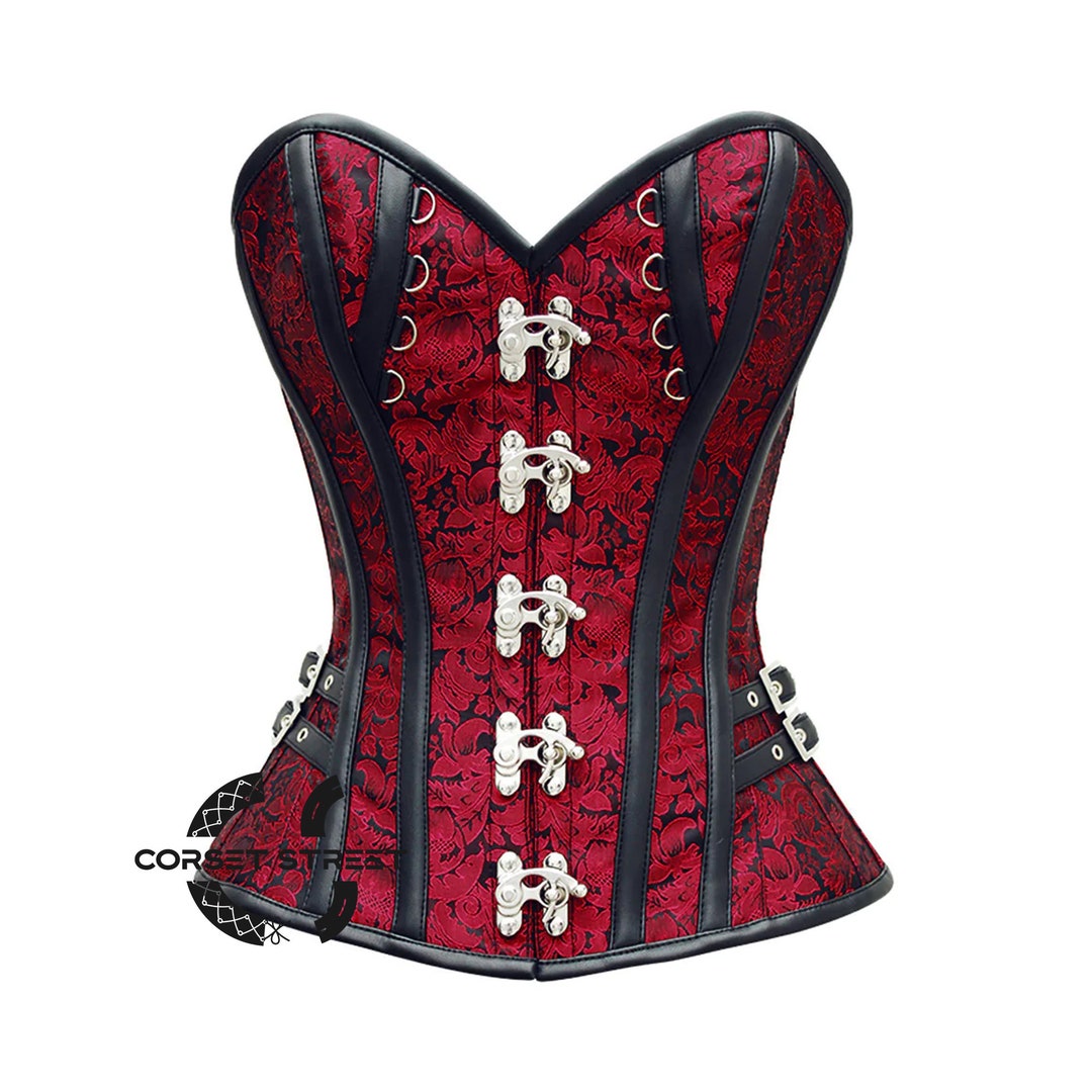 Leoni Black Gold Brocade Steampunk Corset