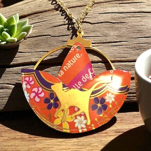 Necklace, women gift, upcycled jewelry, tin