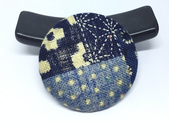 Japanese patchwork fabric brooch