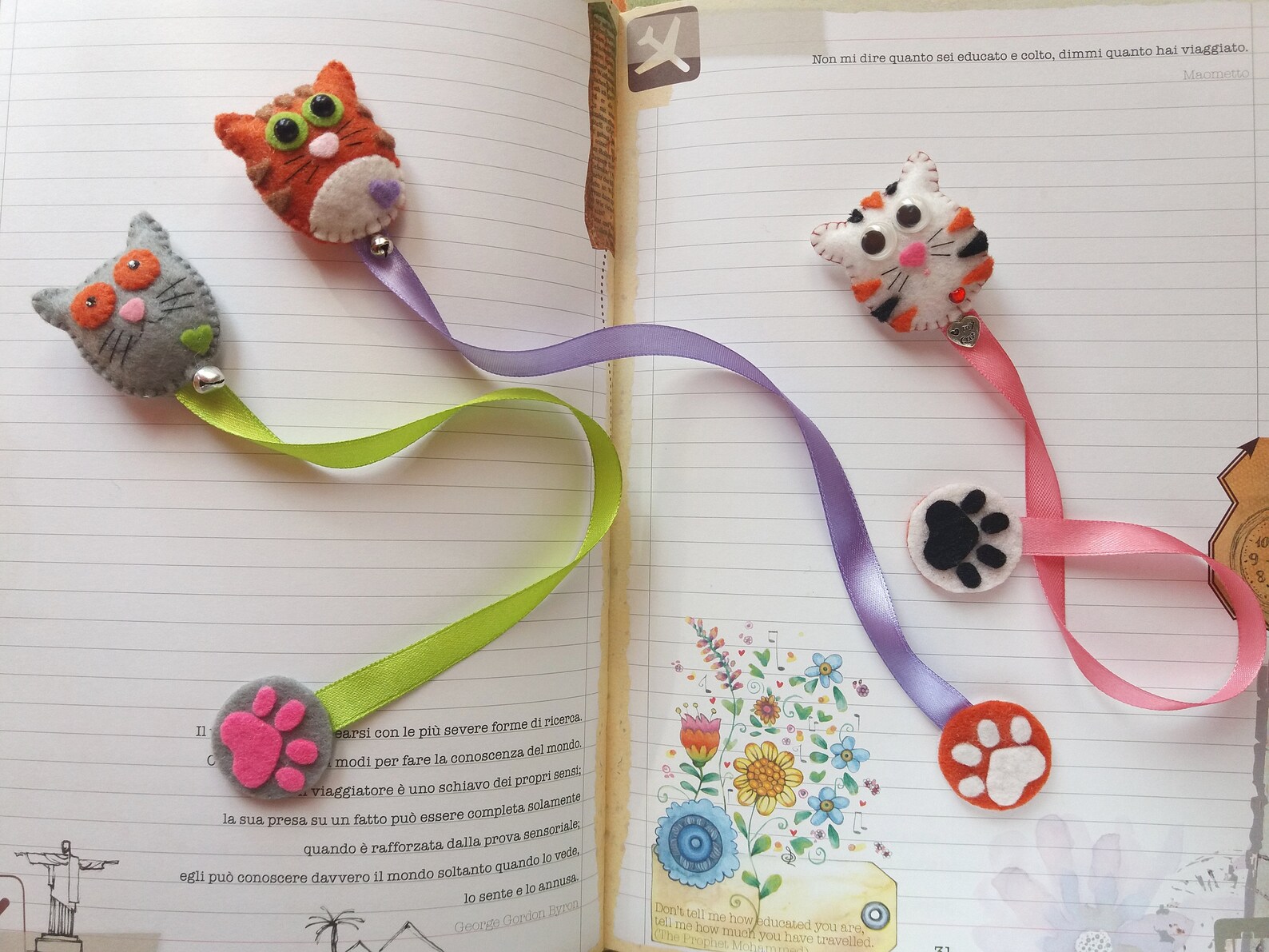 Felt bookmark cat bookmark kitten bookmark book lovers Etsy