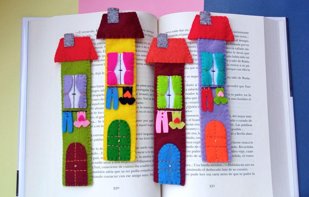 Felt House Bookmark: Handmade Whimsical Reader Gift - Etsy
