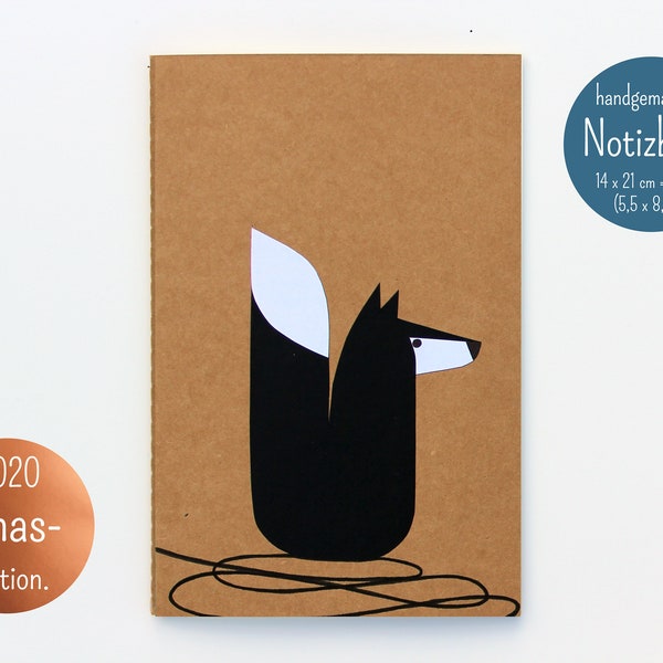 Notebook "Fox / Scandi Fox" - Handmade, A5. Artist: Sara Sameith - feenara.