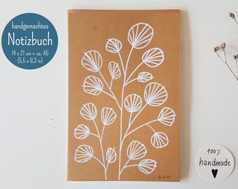 Notebook "Eucalyptus" - handmade, A5. Artist: Sara Sameith - feenara.