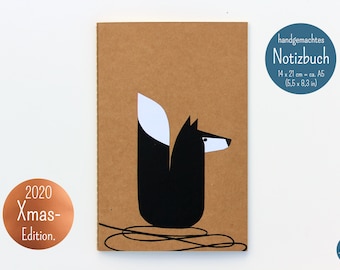 Notebook "Fox / Scandi Fox" - Handmade, A5. Artist: Sara Sameith - feenara.