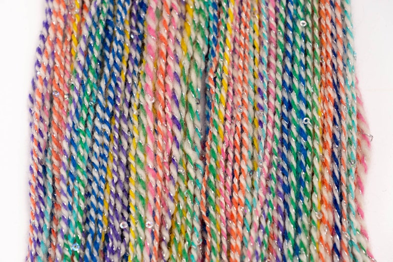 Rainbow Yarn 2 ply yarn Hand Dyed Hand Spun