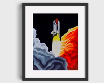 Space Shuttle Launch - Acrylic Painting - High Quality Giclee Print