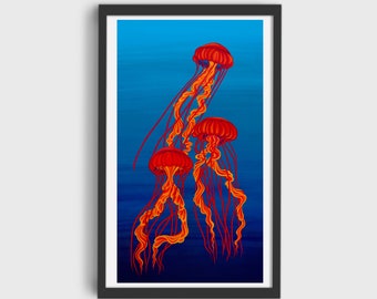 JellyFish - Acrylic Painting - High Quality Giclee Print