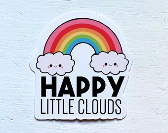 Happy Little Clouds -  Vinyl Stickers - Bob Artist Painter Painting