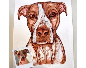 Hand Painted Pet Portrait - Watercolor and Custom Painting