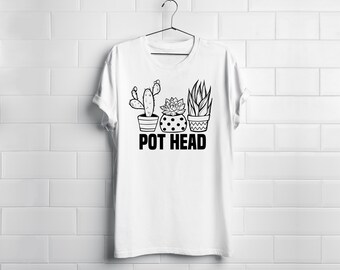 Pot Head  - Plant Lover Gardener  T-Shirt - Visco, Hippy, Boho