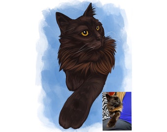 Digital Pet Portrait - Includes Print - FurBaby Custom Memorial