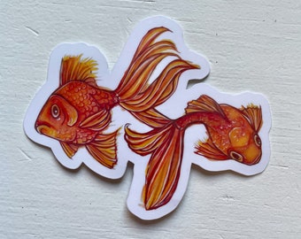 Goldfish -  Watercolor Artwork Vinyl Stickers