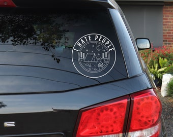 I Hate People - Introvert Hiking Camping Sticker Decal