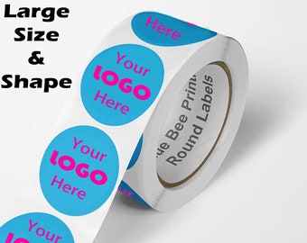 500 aangepaste ronde logostickers, waterbestendige papieren rollabels