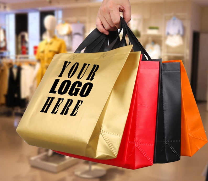 Custom Printed Non Woven Tote Bags for Shopping Bag, Buckle Wholesale Grocery Bags, Laminated Polypropylene bags image 1