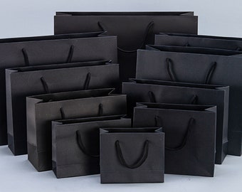 Custom Black Paper Gift Bags Wholesale, Personalized Small shopping bag for clothes or jewlery