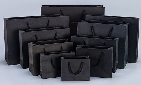 Custom Black Paper Gift Bags Wholesale Personalized Small Shopping Bag for Clothes or Jewlery Etsy Canada