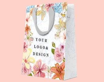 Custom Printed Paper Shopping Bags with Logo, Bulk Tote Bags