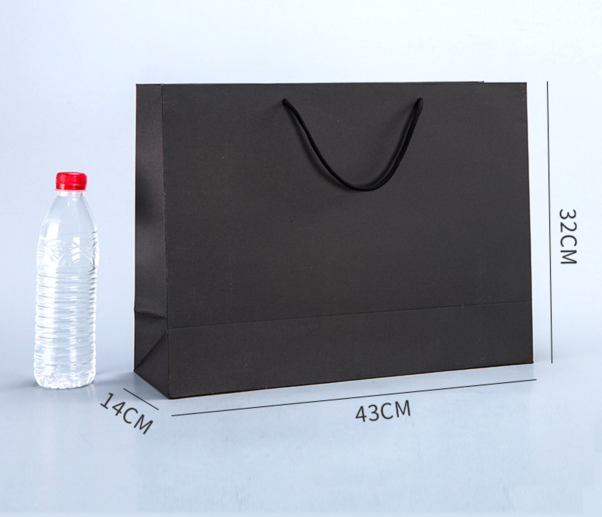 Custom Black Paper Gift Bags Wholesale, Personalized Small Shopping Bag
