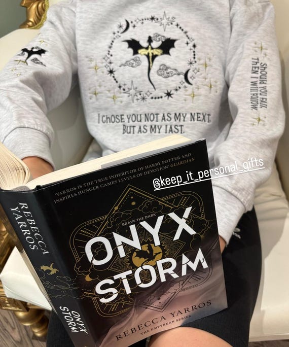Embroidered Fourth Wing Hoodie: Dragon Rider Fantasy Reader