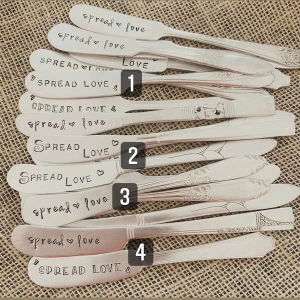 Spreader -"Spread Love”-Charcuterie-Charcuterie Board-Spreaders-Wine & Cheese-Holiday Gift-Tailgate Party-Wedding Gift-Handstamped - Vintage