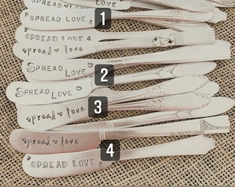 Spreader -"Spread Love”-Charcuterie-Charcuterie Board-Spreaders-Wine & Cheese-Holiday Gift-Tailgate Party-Wedding Gift-Handstamped - Vintage