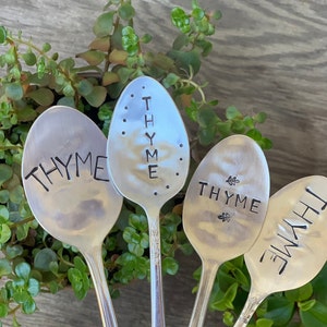Herb Markers Garden Markers Herb Garden Healthy Lifestyle For the Garden Hand Stamped Spoon Markers Plant Lover Spring Garden image 3