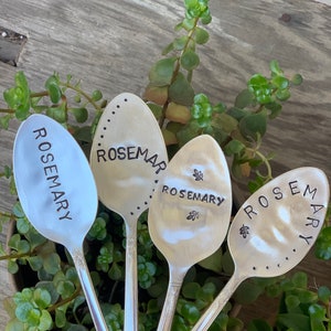Herb Markers Garden Markers Herb Garden Healthy Lifestyle For the Garden Hand Stamped Spoon Markers Plant Lover Spring Garden image 7