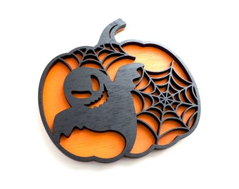 Dynia Halloween SVG, plik do cięcia laserowego, dekoracja Halloween SVG, DXF, plik do cięcia laserowego Glowforge