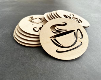 Coffee Coasters, Set of 12, Laser Cutting Files, SVG, DXF, Tea Coaster