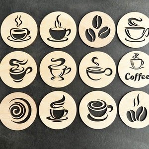 Coffee Coasters, Set of 12, Laser Cutting Files, SVG, DXF, Tea Coaster image 2