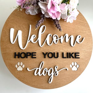 Hond welkom teken SVG, lasersnijden bestanden, muur of deur teken, SVG, DXF, Glowforge laser gesneden bestand, wanddecoratie