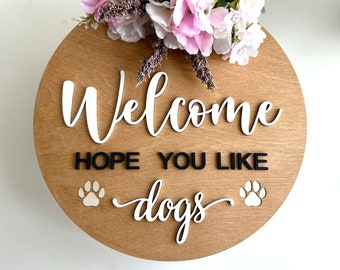 Dog Welcome sign SVG, Laser Cutting Files, Wall or door sign, SVG, DXF, Glowforge Laser Cut File, Wall Decor