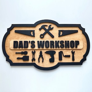 Dads Workshop、レーザーカットファイル、壁面サイン、SVG、DXF、Glowforge レーザーカットファイル、壁面装飾